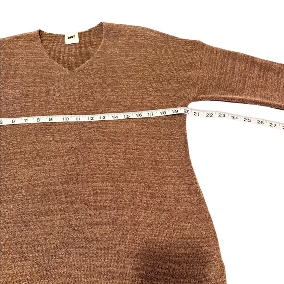DKN Transfer Rib Women's V-Neck Brown Sweater Size M - Picture 6 of 12